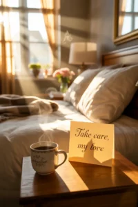 Sweet Good Morning Take Care Message for Wife