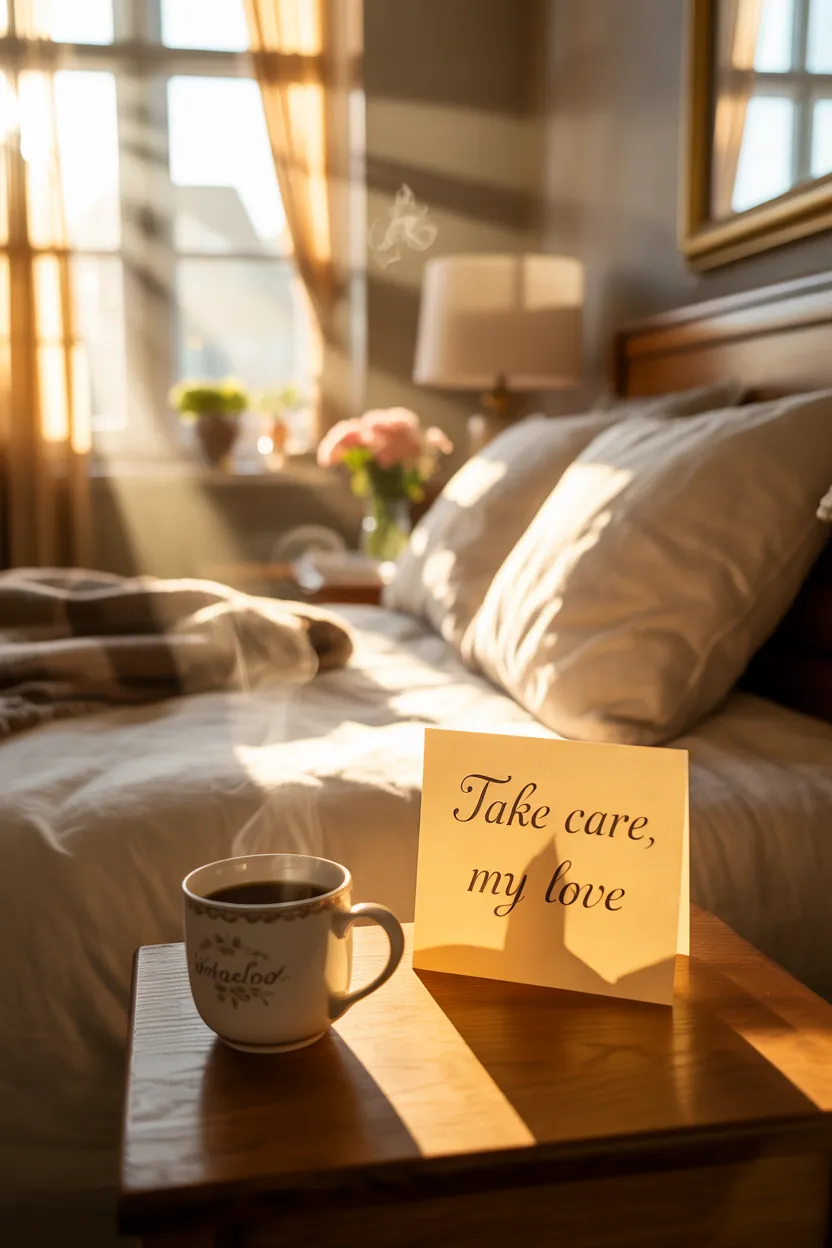 Sweet Good Morning Take Care Message for Wife
